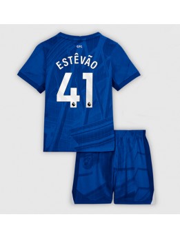 Billige Chelsea Estevao Willian #41 Hjemmedraktsett Barn 2025-26 Kortermet (+ Korte bukser)